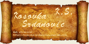 Kosovka Srdanović vizit kartica